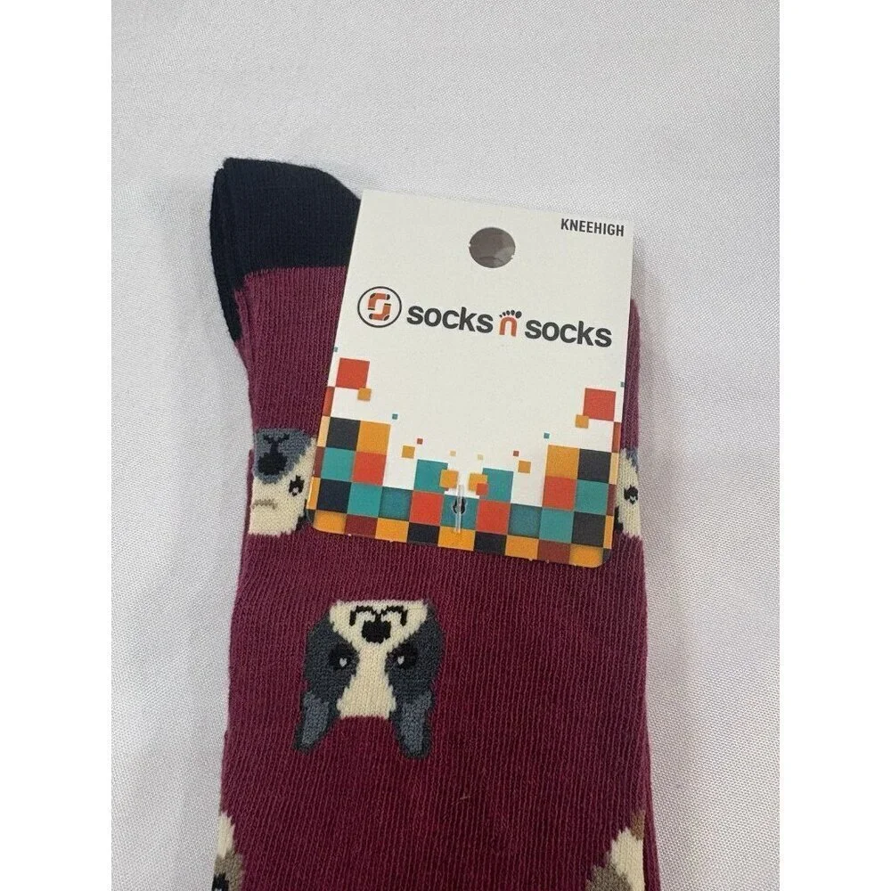 Socks N Socks Womens One Size Cute Dogs Kneehigh Graphic Socks 1 Pair
